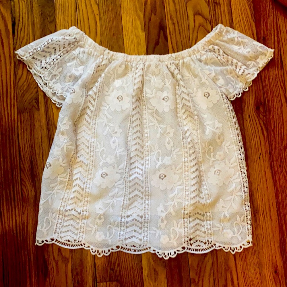Off the Shoulder Top with Lace Detailing